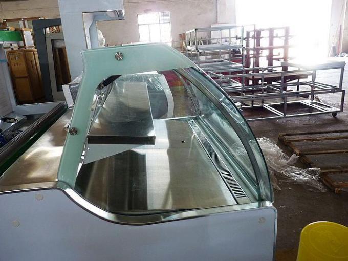 Frigorifero autonomo dell'esposizione dell'alimento della ghiottoneria, contatore della parte posteriore del contatore dell'esposizione della carne