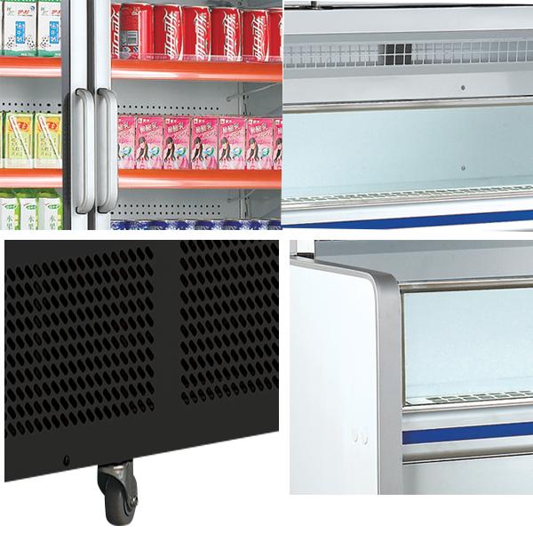 Congelatore di combinazione con la porta di vetro, dispositivo di raffreddamento commerciale di rendimento energetico dell'esposizione 1600w