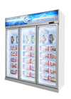 3 il fan commerciale dritto del congelatore -22°C dell'esposizione delle porte che si raffredda con automatico disgela