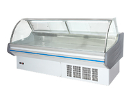 La ghiottoneria di vetro curva del congelatore del cibo cotto visualizza la lunghezza dispositivo di raffreddamento/del frigorifero facoltativa