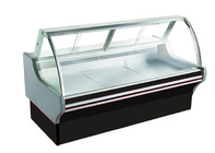 La ghiottoneria di vetro curva del congelatore del cibo cotto visualizza la lunghezza dispositivo di raffreddamento/del frigorifero facoltativa