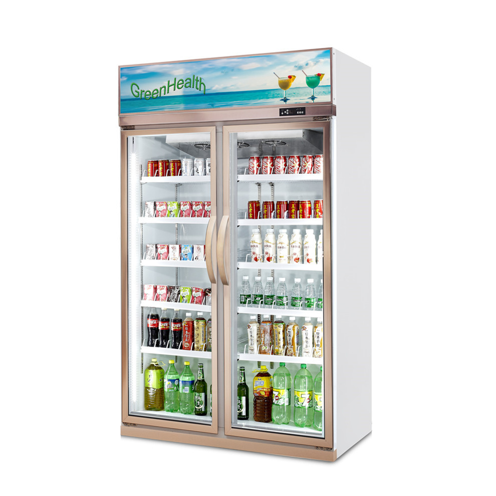Congelatore della vetrina della porta di vetro del dispositivo di raffreddamento della bevanda/frigorifero dritti del supermercato