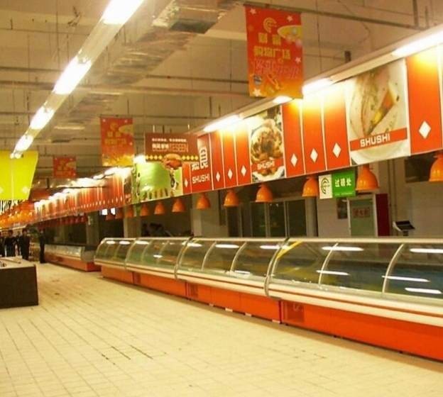 Il supermercato della macchina di fabbricazione di ghiaccio proietta il sistema con il compressore di Bizter