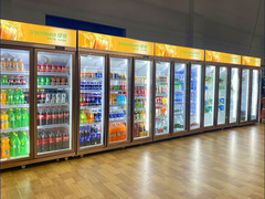 Ventilatore di raffreddamento porta oscillante display bevande raffreddatore / frigorifero del supermercato