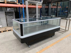 Grandi vetro vetro Display Cabinet Supermercato Isola congelatore con alluminio in rilievo interno