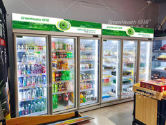 Cooler per bevande commerciali per supermercati con porte multiple
