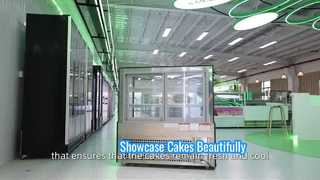 Frigo per torte in vetro ad angolo retto