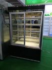 Congelatore dell'esposizione del dolce del compressore di Danfoss con i contenitori per esposizione di vetro aperti posteriori del forno della porta