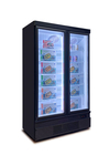 Tappi nella vetrina commerciale della bevanda della doppia porta del congelatore dell'esposizione del sistema