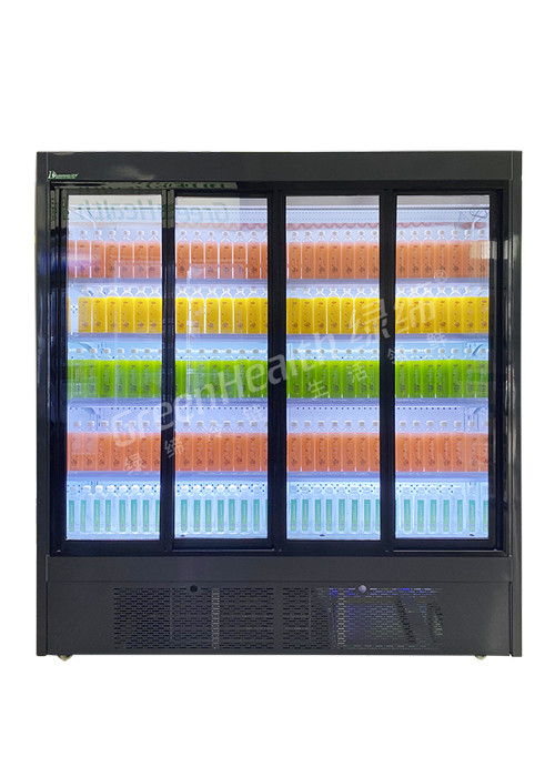 Frigorifero commerciale dell'esposizione di Multideck del frigorifero di vetro corrente silenzioso della porta per le bevande