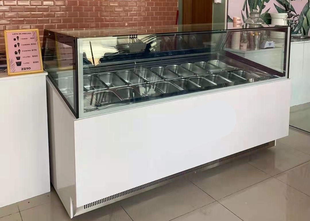 Compact and Durable Below 18 Degree Temperature Ice Cream Freezer for Shop