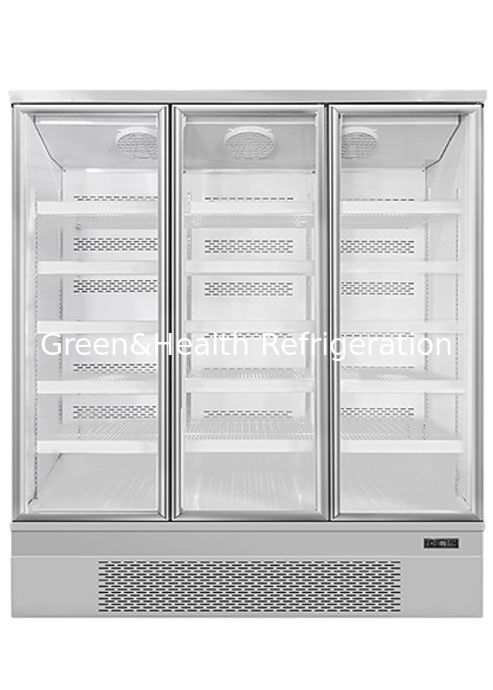 Frigorifero a schermo verticale a risparmio energetico con ventilatore di raffreddamento e scaffali regolabili per i supermercati