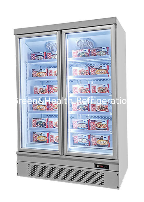 Frigorifero a schermo verticale a risparmio energetico con ventilatore di raffreddamento e scaffali regolabili per i supermercati