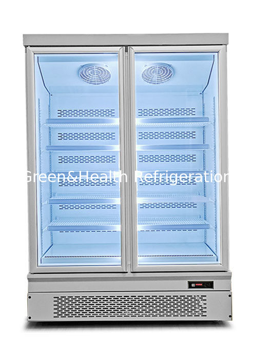 Frigorifero a schermo verticale a risparmio energetico con ventilatore di raffreddamento e scaffali regolabili per i supermercati