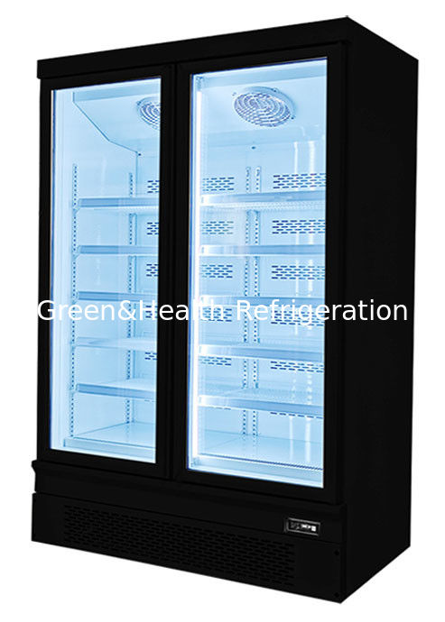 Frigorifero a schermo verticale a risparmio energetico con ventilatore di raffreddamento e scaffali regolabili per i supermercati