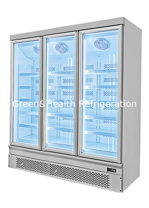 Frigorifero a schermo verticale a risparmio energetico con ventilatore di raffreddamento e scaffali regolabili per i supermercati