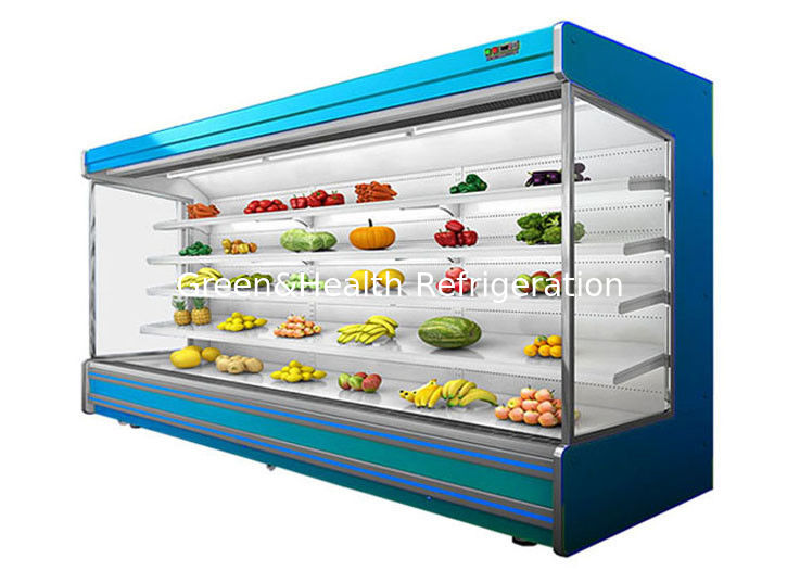 Refrigeratore di verdure Multideck Juice Fruit Mall Refrigerator dell'aria aperta