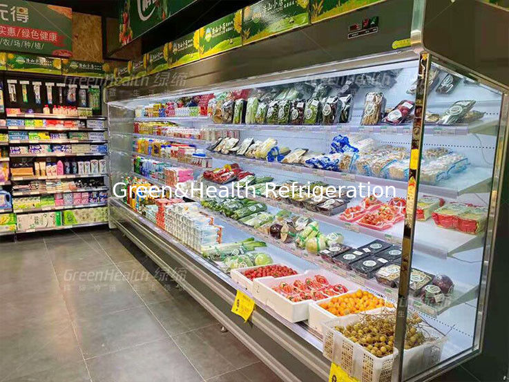 Refrigeratore di verdure Multideck Juice Fruit Mall Refrigerator dell'aria aperta