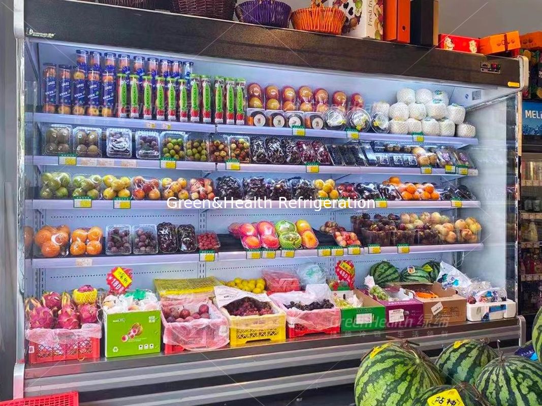 Refrigeratore di verdure Multideck Juice Fruit Mall Refrigerator dell'aria aperta