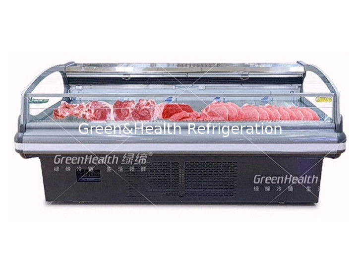 Display Chiller commerciale per carne con illuminazione LED a raffreddamento dinamico e compressori Danfoss/Secop per supermercati