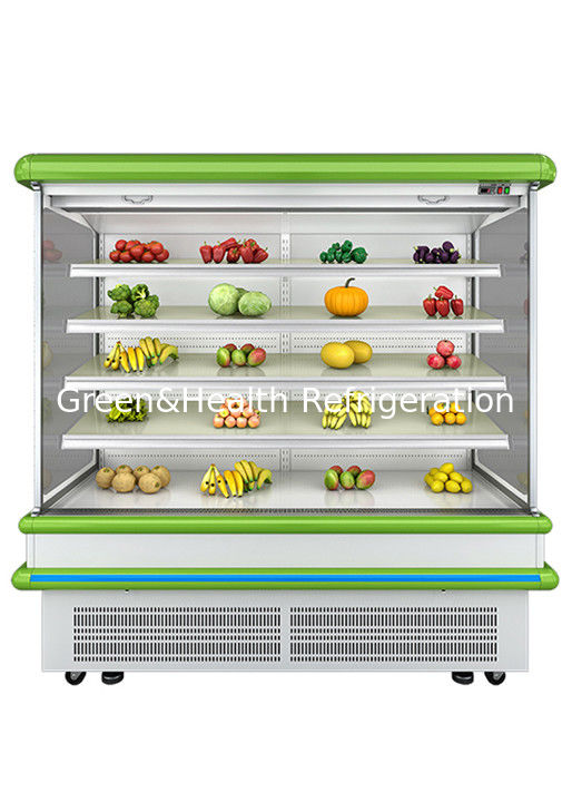 2.5m Supermercato Multi Deck Open Chiller con raffreddamento dinamico del ventilatore e defrost automatico per il frigorifero a muro