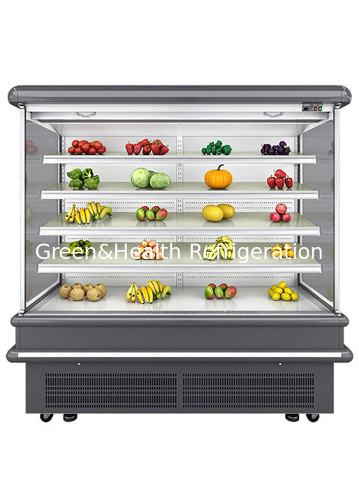 2.5m Supermercato Multi Deck Open Chiller con raffreddamento dinamico del ventilatore e defrost automatico per il frigorifero a muro