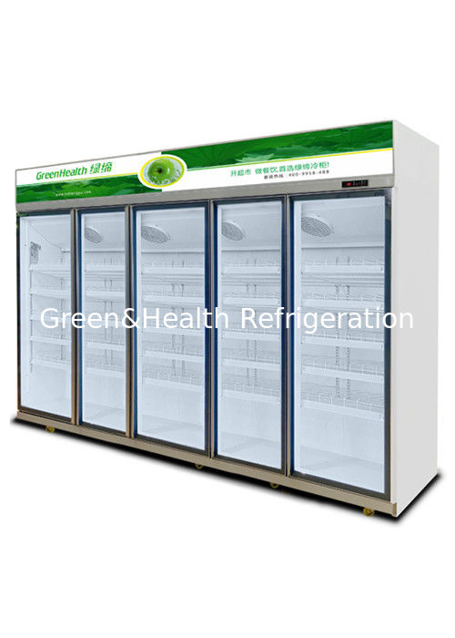 Cooler per bevande commerciali con porta tripla in vetro 1050W di potenza e 1530L di capacità per i supermercati