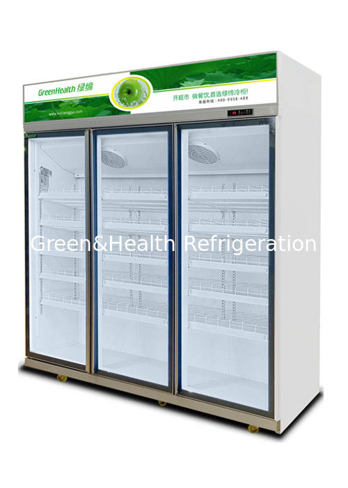 Cooler per bevande commerciali con porta tripla in vetro 1050W di potenza e 1530L di capacità per i supermercati