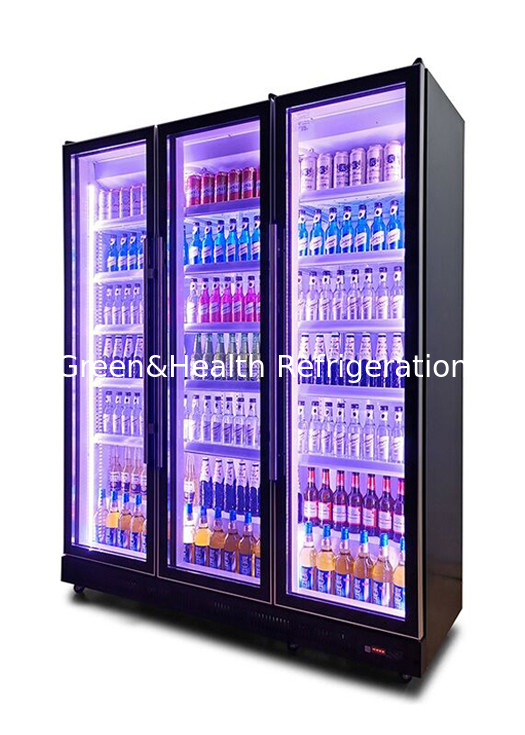 3 Colore chiaro 740L raffreddamento ad aria porta di vetro bottiglia raffreddatore display frigorifero