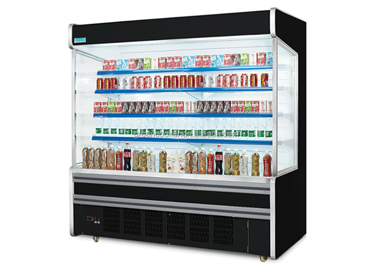 2.5m Plug In System 4 Layers Commercial Open Refrigerator Per Display Merchandiser