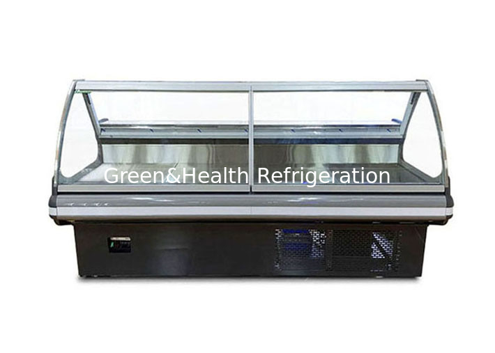 Dentro le specialità gastronomiche di acciaio inossidabile la ghiottoneria visualizza il refrigeratore per il raffreddamento del fan del negozio