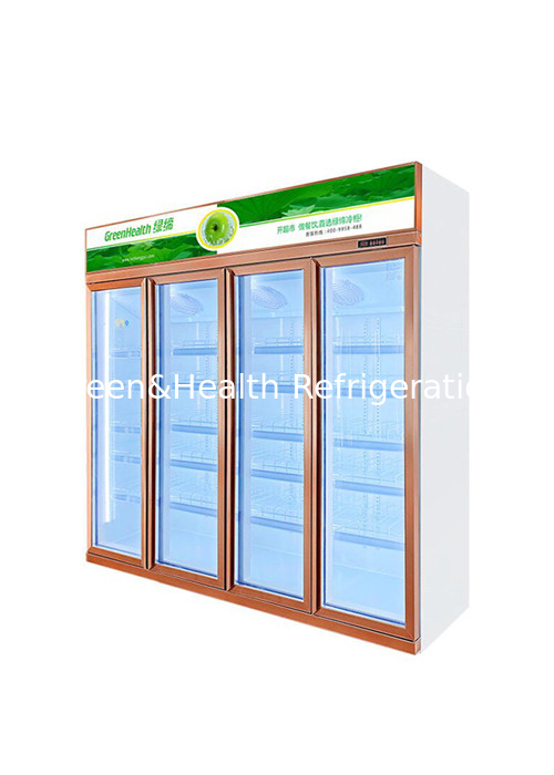 Porte verticali di vetro frigorifero refrigeratore commerciale per bevande per negozi di comodità / ristoranti e caffè
