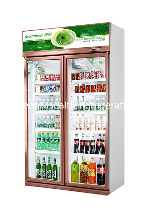 Porte verticali di vetro frigorifero refrigeratore commerciale per bevande per negozi di comodità / ristoranti e caffè