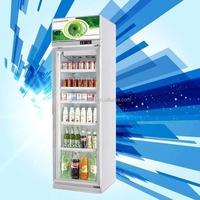 457L Mini Glass Door Display Cooler 1 Door Display Freezer per US Standard 17 Cu.Ft