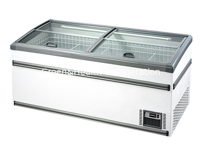 Congelatore isola commerciale con capacità di 1040L di scongelamento automatico e refrigerante R290 per display di supermercato