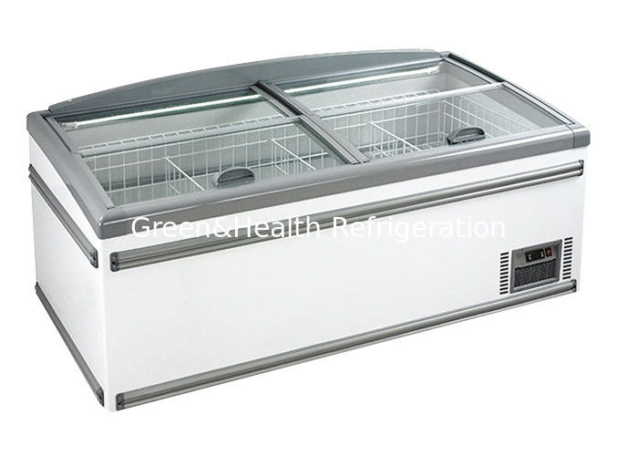 Congelatore isola commerciale con capacità di 1040L di scongelamento automatico e refrigerante R290 per display di supermercato