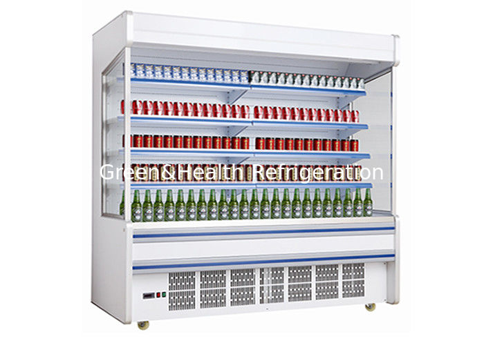 Chiller multipiano in acciaio inossidabile con cortina notturna di risparmio energetico e smalto automatico di scongelamento per supermercati
