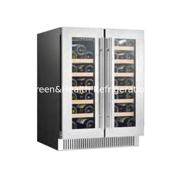 Certificato ETL Frigo-frigorifero salvaspazio in acciaio inossidabile a doppia zona per lo stoccaggio di birra da vino
