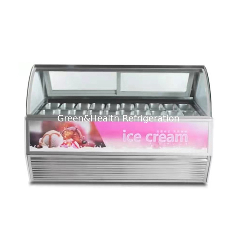 Color e dimensione personalizzabili Gelato gelato display Freezer con pentole 10 / 12 / 16 / 22