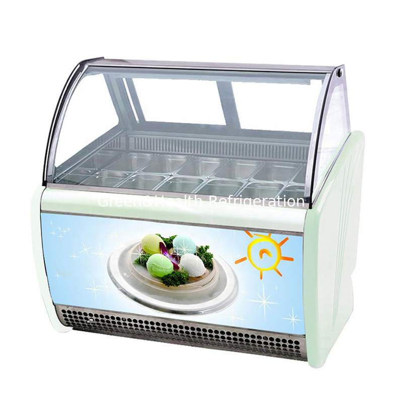 Color e dimensione personalizzabili Gelato gelato display Freezer con pentole 10 / 12 / 16 / 22