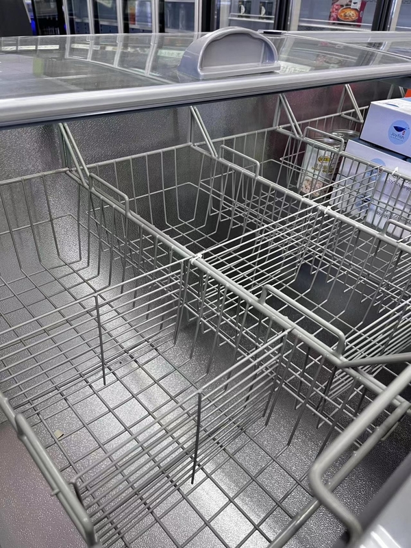 Frigo commerciale di colore bianco Cesto congelatore con porta laterale per supermercato