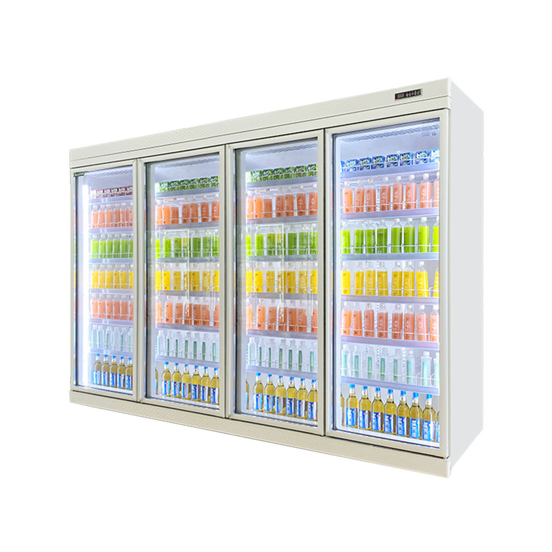 Display di frigorifero a porta in vetro regolabile per supermercati