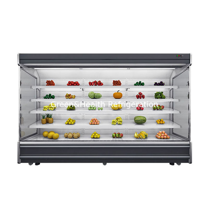 Chiller commerciale multideck aperto con 4 scaffali 5 spazi espositivi Illuminazione LED e refrigerante R22