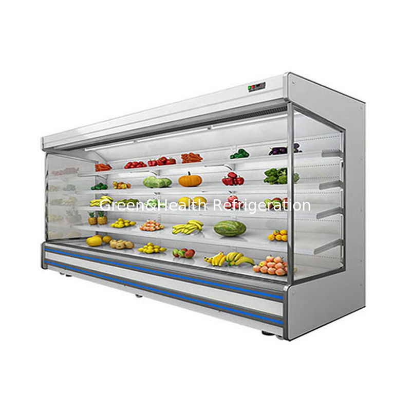Chiller commerciale multideck aperto con 4 scaffali 5 spazi espositivi Illuminazione LED e refrigerante R22