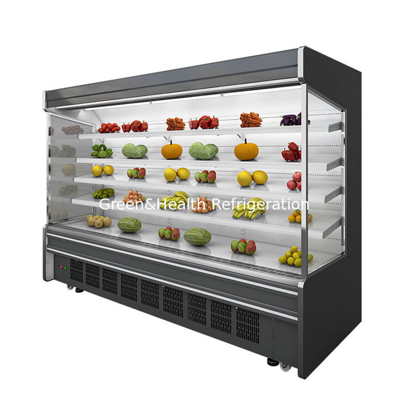 Chiller commerciale multideck aperto con 4 scaffali 5 spazi espositivi Illuminazione LED e refrigerante R22
