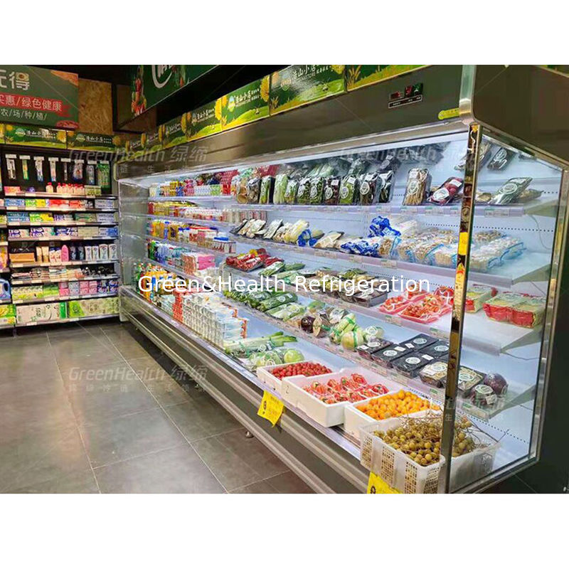 Chiller commerciale multideck aperto con 4 scaffali 5 spazi espositivi Illuminazione LED e refrigerante R22