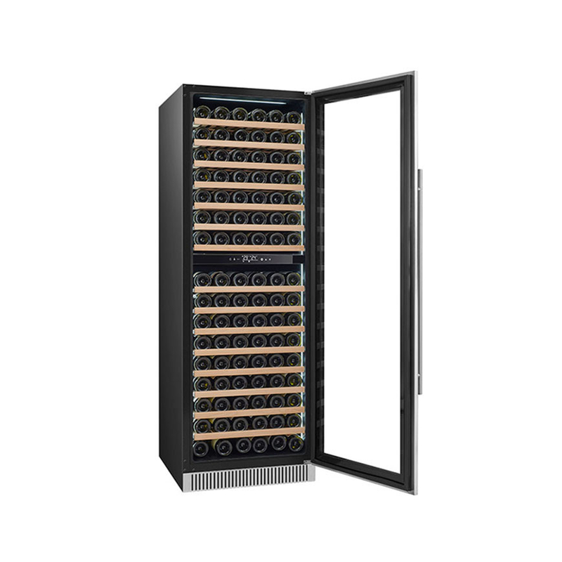 185 bottiglie Display di vino raffreddatore a doppia zona porta in vetro elettrica modello LD-185D