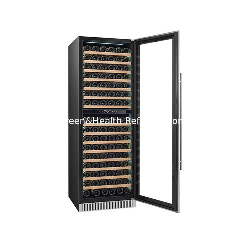 Certificato ETL 185 bottiglie Display di vino raffreddatore a doppia zona porta in vetro elettrica modello LD-185D