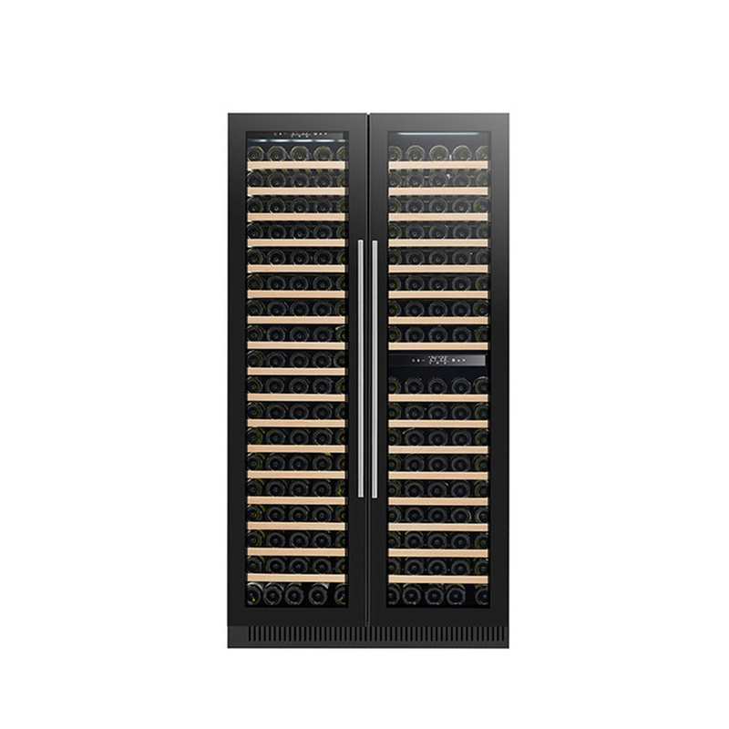 185 bottiglie Display di vino raffreddatore a doppia zona porta in vetro elettrica modello LD-185D