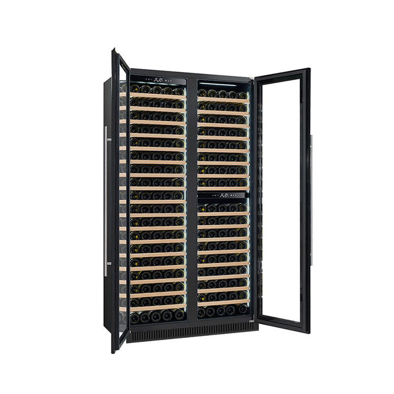 185 bottiglie Display di vino raffreddatore a doppia zona porta in vetro elettrica modello LD-185D